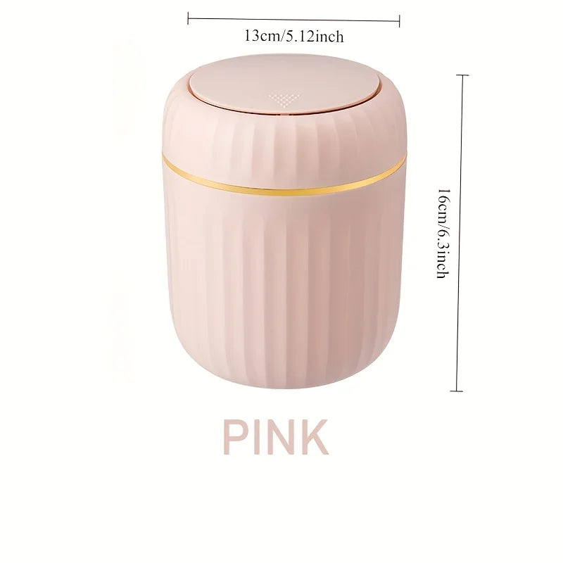 Elegant ultra large capacity mini trash bin with lid, stylish white and gold desktop trash bin suitable for home,office, bedroom Lootquake LLC