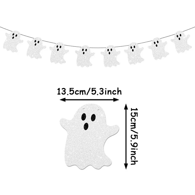 Halloween Themem Party Decoration Banner Ghost Festival Atmosphere Decoration Ghost Spider Bat Banner Decoration Supplies Lootquake LLC