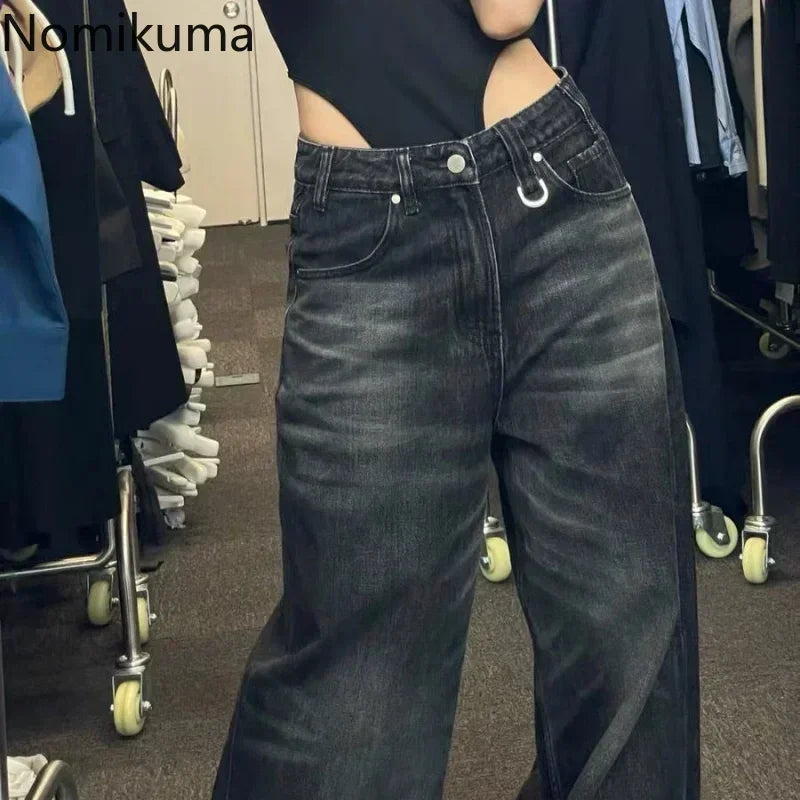 Pantalon Femme Autumn Winter Wide Leg Pants High Waisted Loose Jeans Woman Vintage Street Fashion Harajuku Y2K Pant Trousers Lootquake LLC