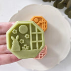 4Pcs/Set Easter Mooncake Mold Bunny Shape DIY Hand Pressure Pastry Mold Mid Autumn Festival Fondant Cake Mould Decoration Tool Lootquake LLC