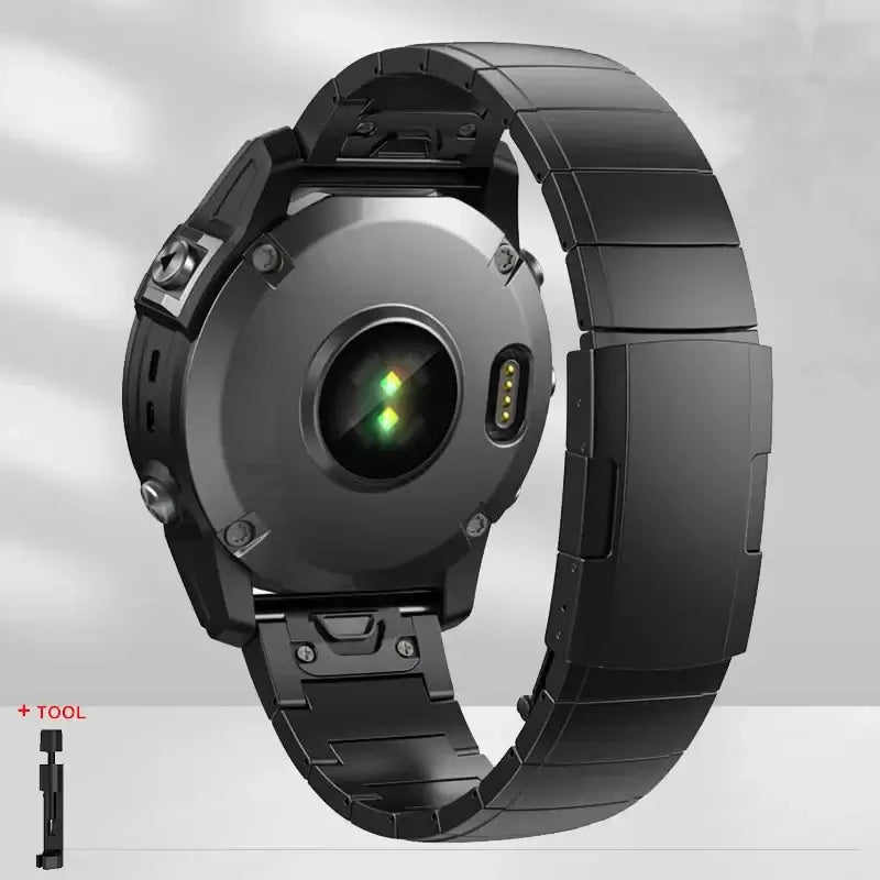 Garmin Steel Band - Modern QuickFit Design Strap BandsCo Straps