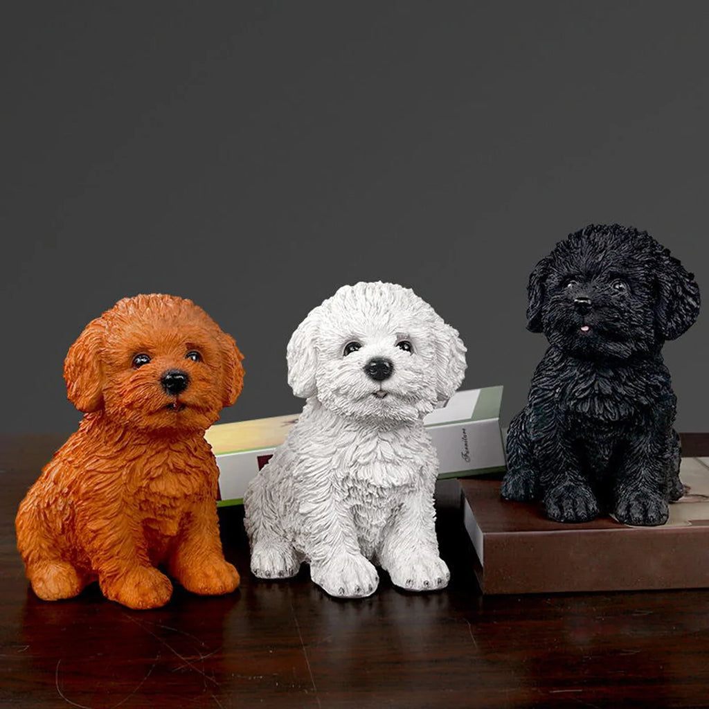 Creative Dog Figurine Statue Sculpture Crafts Collection for Living Room Desktop Office Decor Ornament Kids Gift