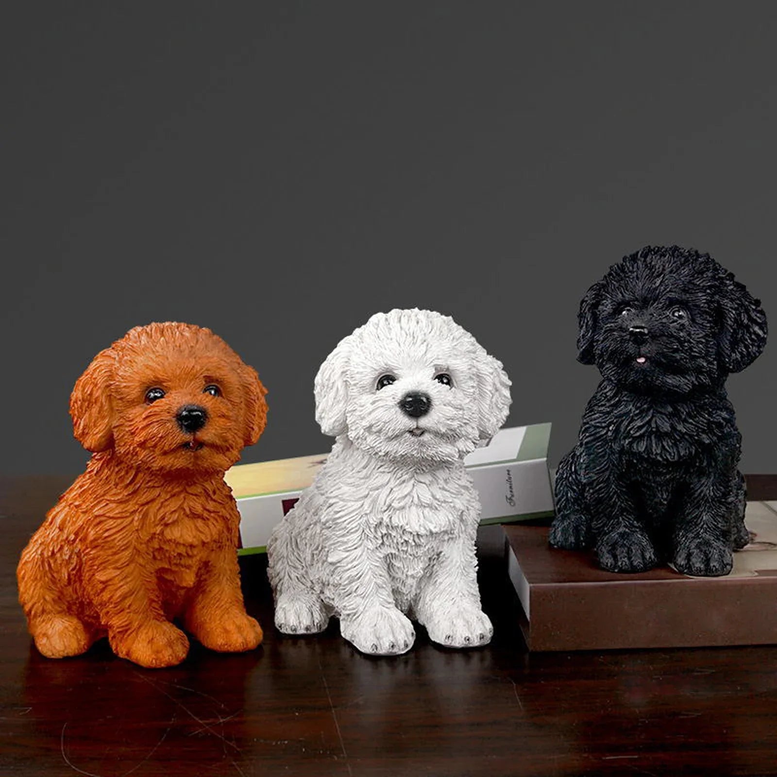 Creative Dog Figurine Statue Sculpture Crafts Collection for Living Room Desktop Office Decor Ornament Kids Gift