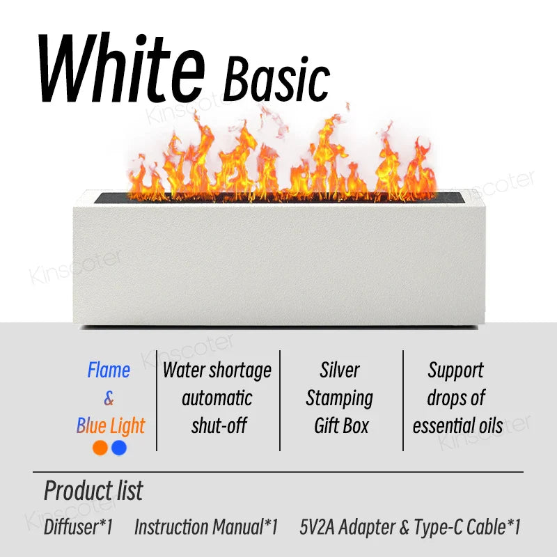 KINSCOTER Flame Aroma Diffuser Air Humidifier Ultrasonic Cool Mist Maker Fogger LED Essential Oil Lamp Realistic Fire Difusor Lootquake LLC