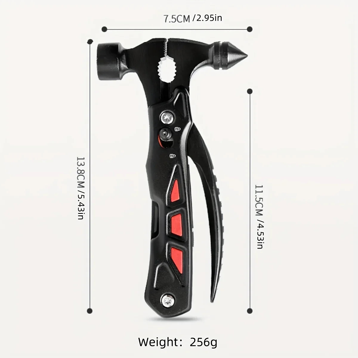 TrailMaster: Compact Multitool & Tactical Hammer THRIXINE