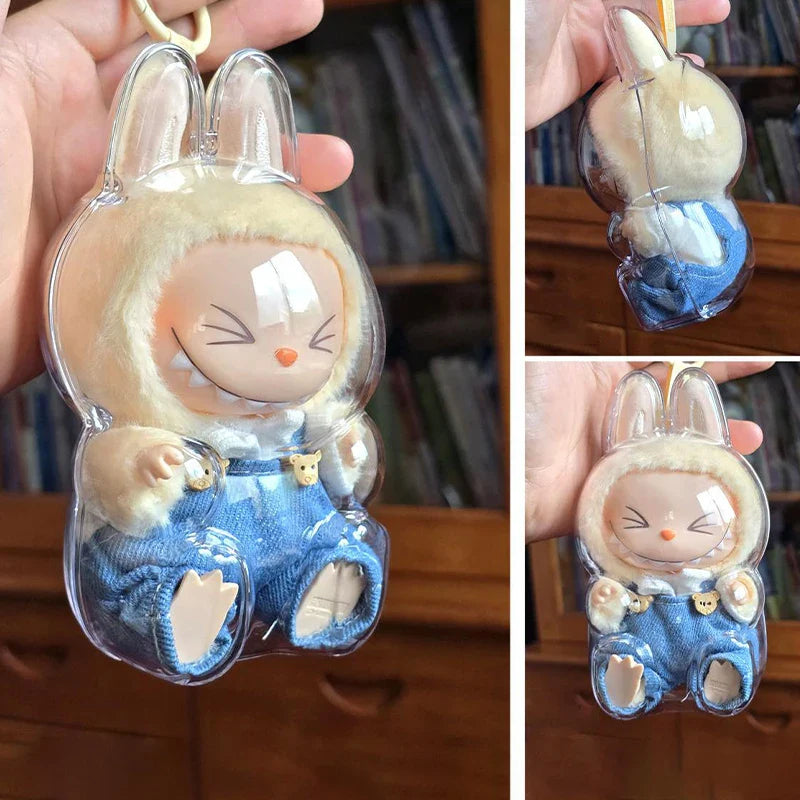 LABUBU Have A Seat Transparent Case Labubu Plastic Case Backpack Charms Lootquake LLC
