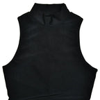 Turtleneck Sleeveless Mini Dress | Ruched Asymmetrical Party Dress - Femstylo