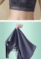 L-6L Women Large Bra Push Up Ice Silk Seamless upper Bralette Lace Wireless Summer Bras Plus Size Top Lingerie Underwear 15019