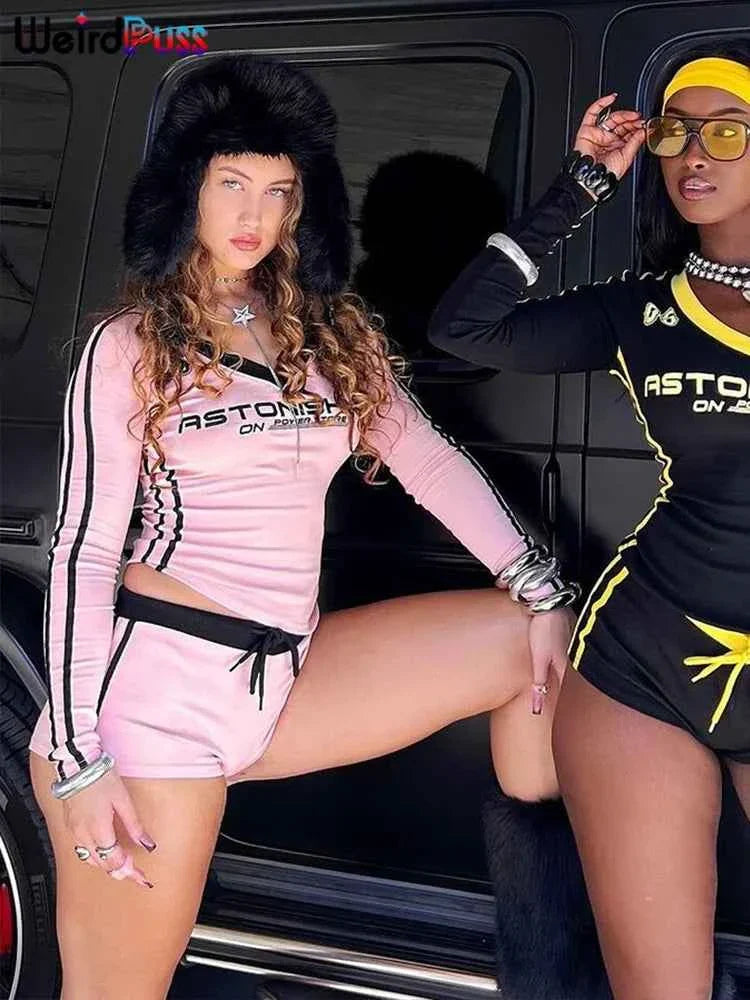 Weird Puss Women's Sporty Tracksuit Set THRIXINE
