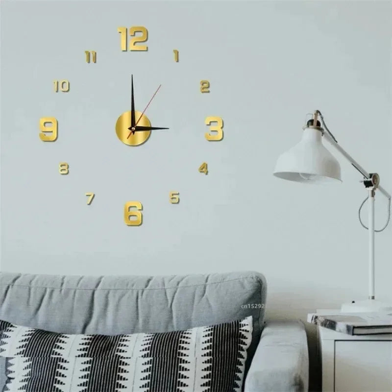 New 3D Acrylic Mirror Wall Clock Sticker for 40CM Fashion DIY Quartz Clocks Watch Home Decoration Living Room Stickers Lootquake LLC