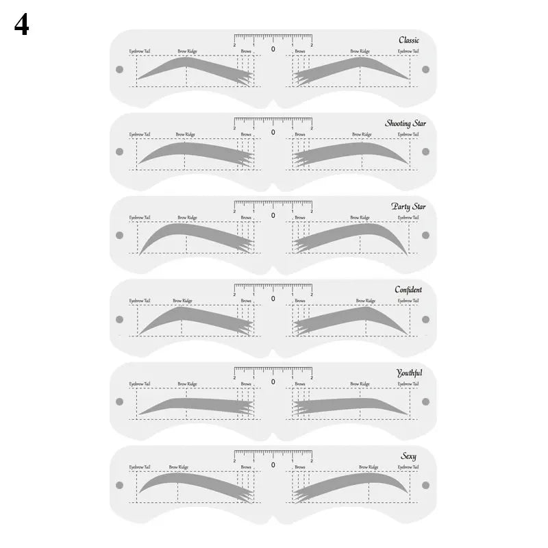 Reusable Eyebrow Stencil Set Soft Ruler Brow Definer Eye Brow Drawing Guide Styling Shaping Grooming Template Card Makeup Tools Lootquake LLC