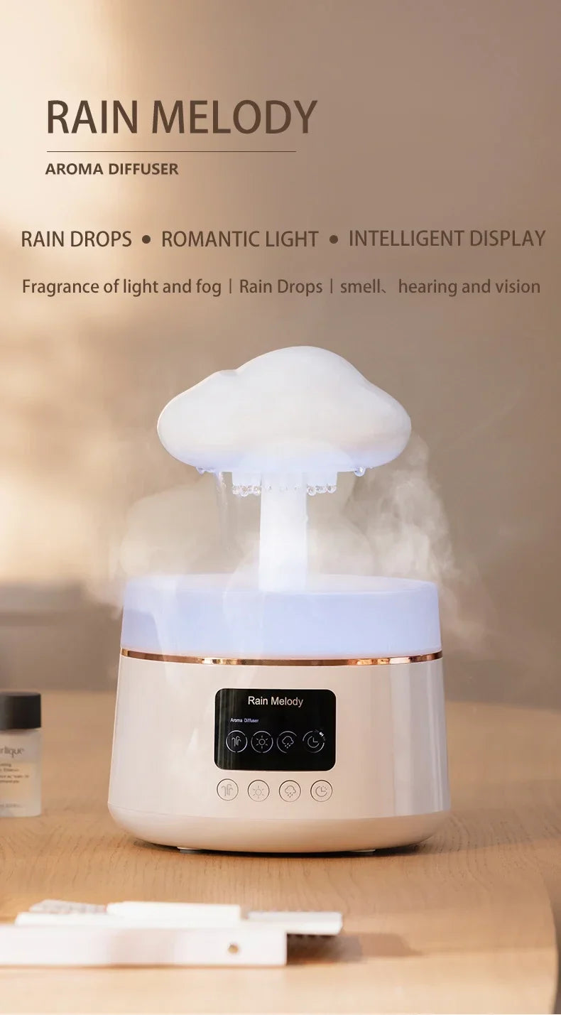 300ml 5W USB Air Diffuser Bluetooth Rain Cloud Humidifier Design Mushroom Lamp Colorful NightLight Ultrasonic Aroma Diffuser