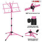Adjustable All Metal Foldable Bookstand Portable Sheet Music Holder Pink Desktop Book Stands for Musical Instruments-MUS FLD PNK Lootquake LLC
