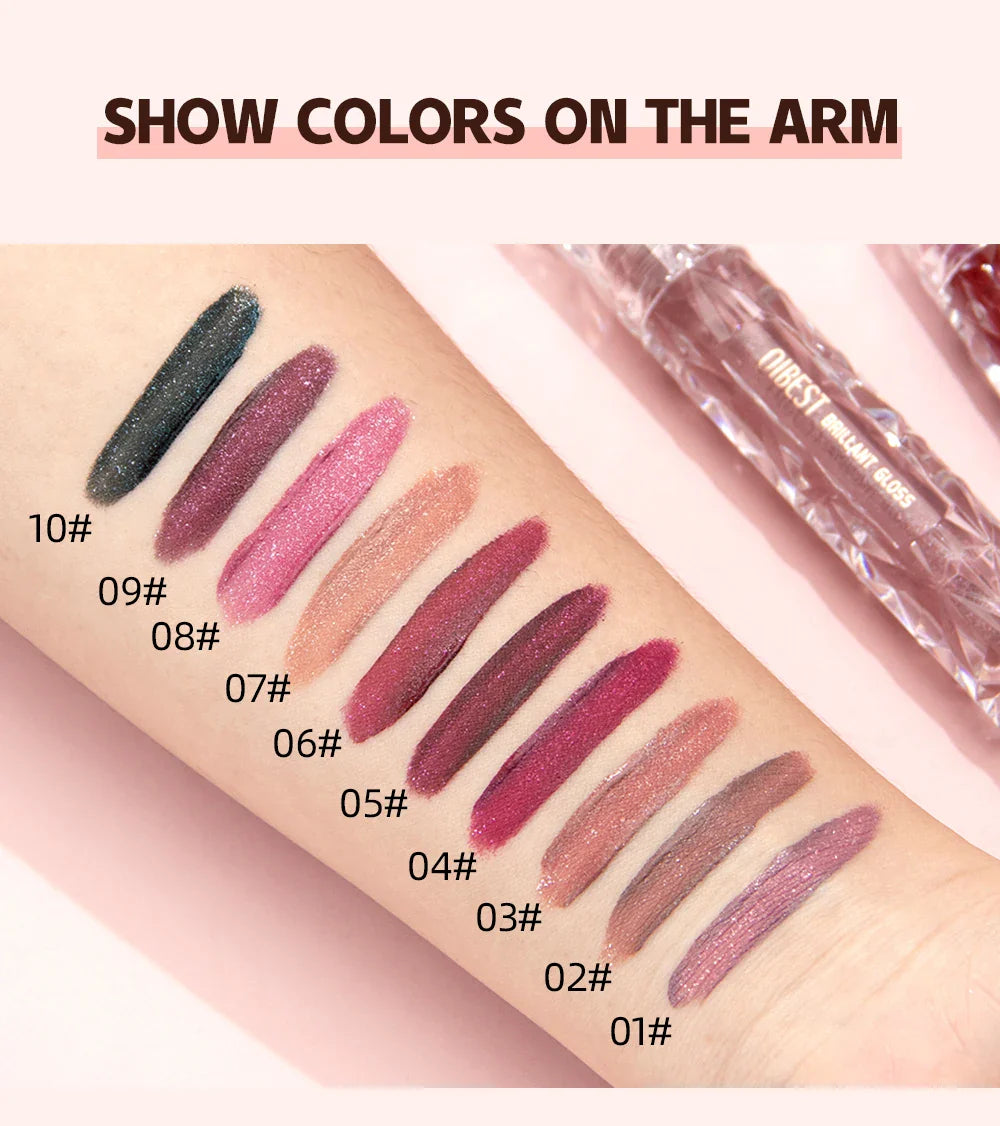 QIBEST Waterproof Diamond Shimmer Glitter Lipgloss Matte Liquid Lipstick Shiny Pearl Lip Glaze Long Lasting LipTint Women Makeup Lootquake LLC