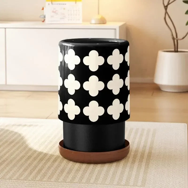 Trash Can Double Layer Large Trash Bin Living Room Modern Wastebasket Bedroom Kitchen Litter Bins Retro Garbage Bin Cleaning Lootquake LLC