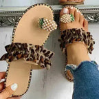 Flat Toe Casual Womens Slippers Pineapple Pearl Beach Slides