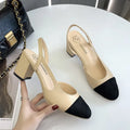 Summer Sandal For Women High Heels Sandals Retro Closed Square Toe Mules Shoes Girls Wedding Shoes Elegant Womans Low Heels