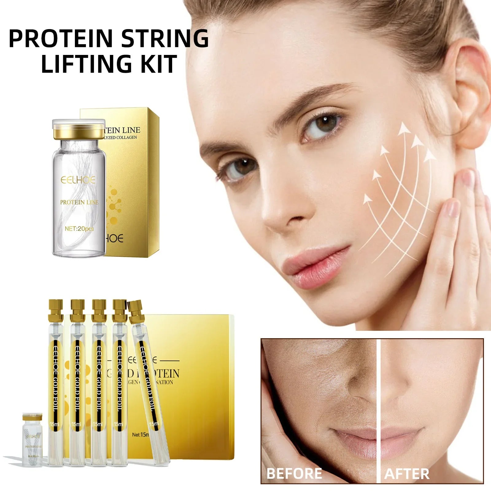 Collagen Thread Instant Lifting Wrinkle Remover Soluble Protein Thread Serum Set Absorbable Face Filler Anti-aging Skin Care New Lootquake LLC