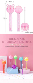 2 In 1 Cute Lollipop Lip Gloss Moisturizing Lip Plumper Lip Balm Lipstick Mineral Oil Lip Nutritious Lips Care Makeup Cosmetics Lootquake LLC