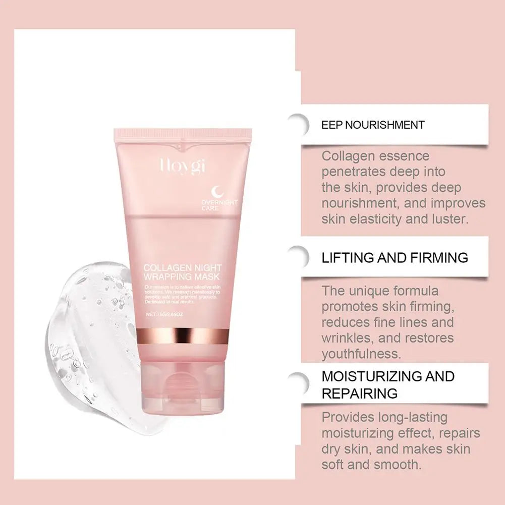 Collagen Tear-Off Mask Collagen Overnight Wrapping Mask Hydrating Moisturizing Hydrolyzed Collagen Mask Korean Skin Care Lootquake LLC
