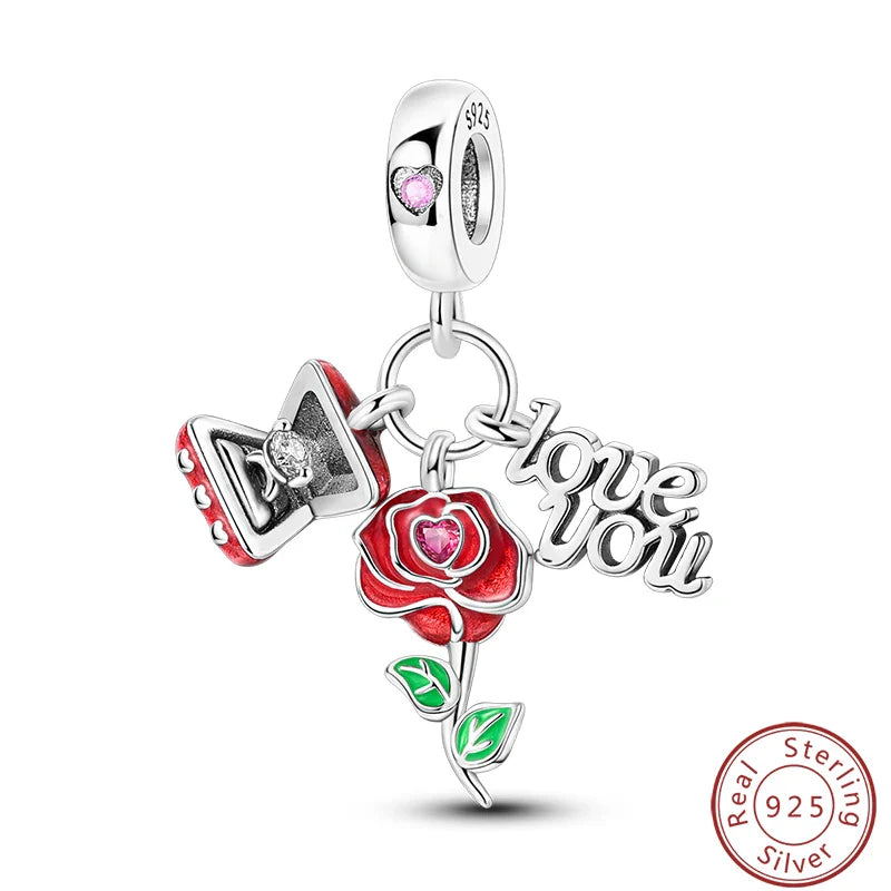 S925 Sterling Silver Princess Golf Hamster Camera Travel Three Piece Set Charms Beads 3mm DIY Fine Jewelry Making Lootquake LLC
