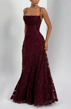Mozision Spaghetti Strap Backless Sexy Maxi Dress Women Gown Fashion Off-shoulder Sleeveless Lace-up Evening Club Party Dress