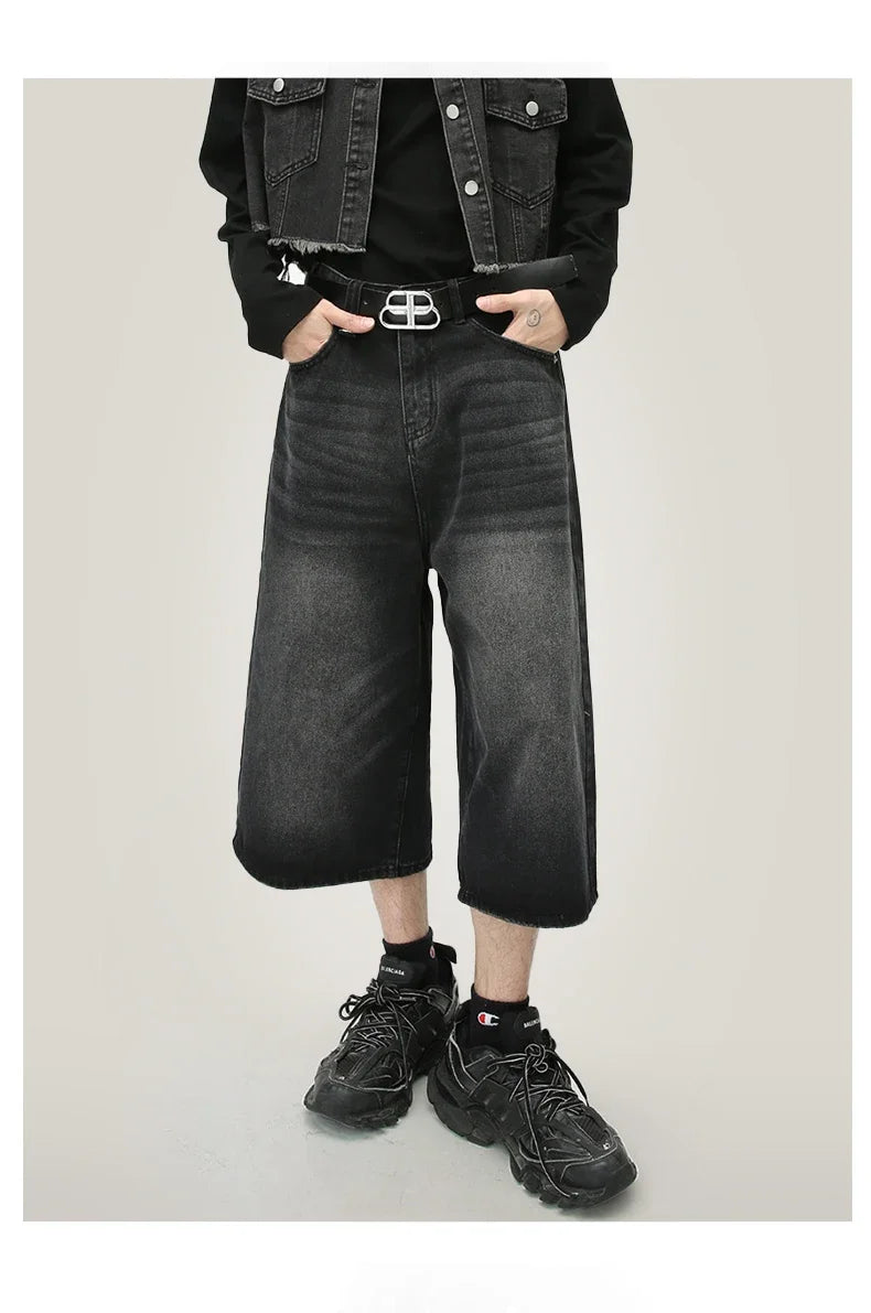 Women's Retro Wide Leg Baggy Casual Denim Shorts Harajuku Aesthetic High Waist Loose Shorts 2024 Summer Fashion Punk Shorts Lootquake LLC