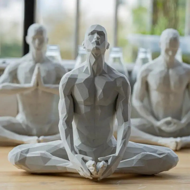 Meditation Statue Abstract Indoor Zen Meditation Sculpture Mindfulness Display Ornament For Studio Serenity Balcony Sanctuary