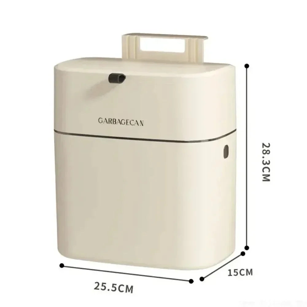 Fashionable Household Garbage Bin Hanging Garbage Bin Large Capacity Square Design Toilet Garbage Bin Convenient Clamshell Cover