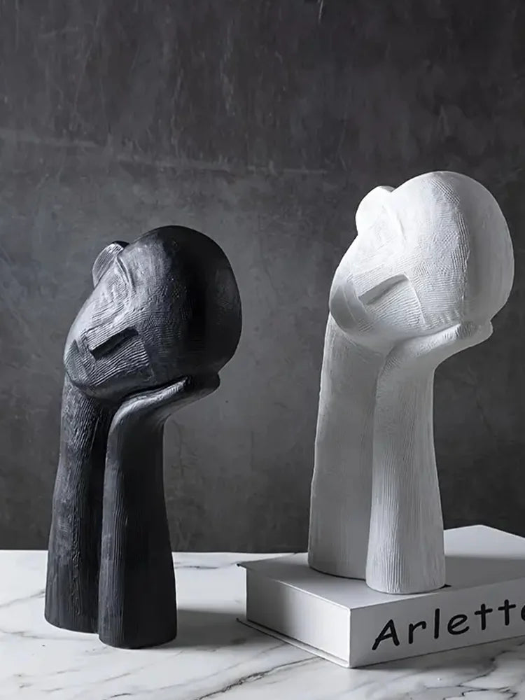 Scandinavian Abstract Contemplation Thinker Portrait Sculpture Decorative Art High End Light Luxury Home Soft Decoration Lootquake LLC