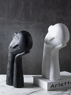 Scandinavian Abstract Contemplation Thinker Portrait Sculpture Decorative Art High End Light Luxury Home Soft Decoration Lootquake LLC