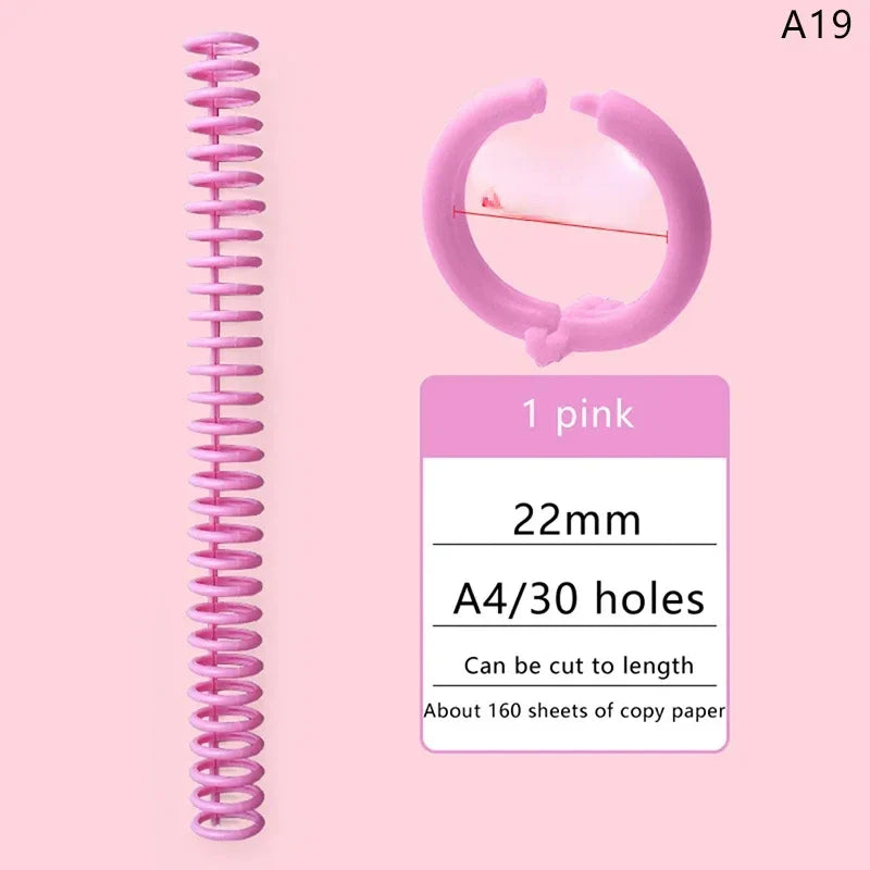5pcs Loose-leaf Binding Ring Spring Spiral Rings Plastic Binder Strip 30 Holes For A4 Paper Notebook Stationery Office Supplies Lootquake LLC