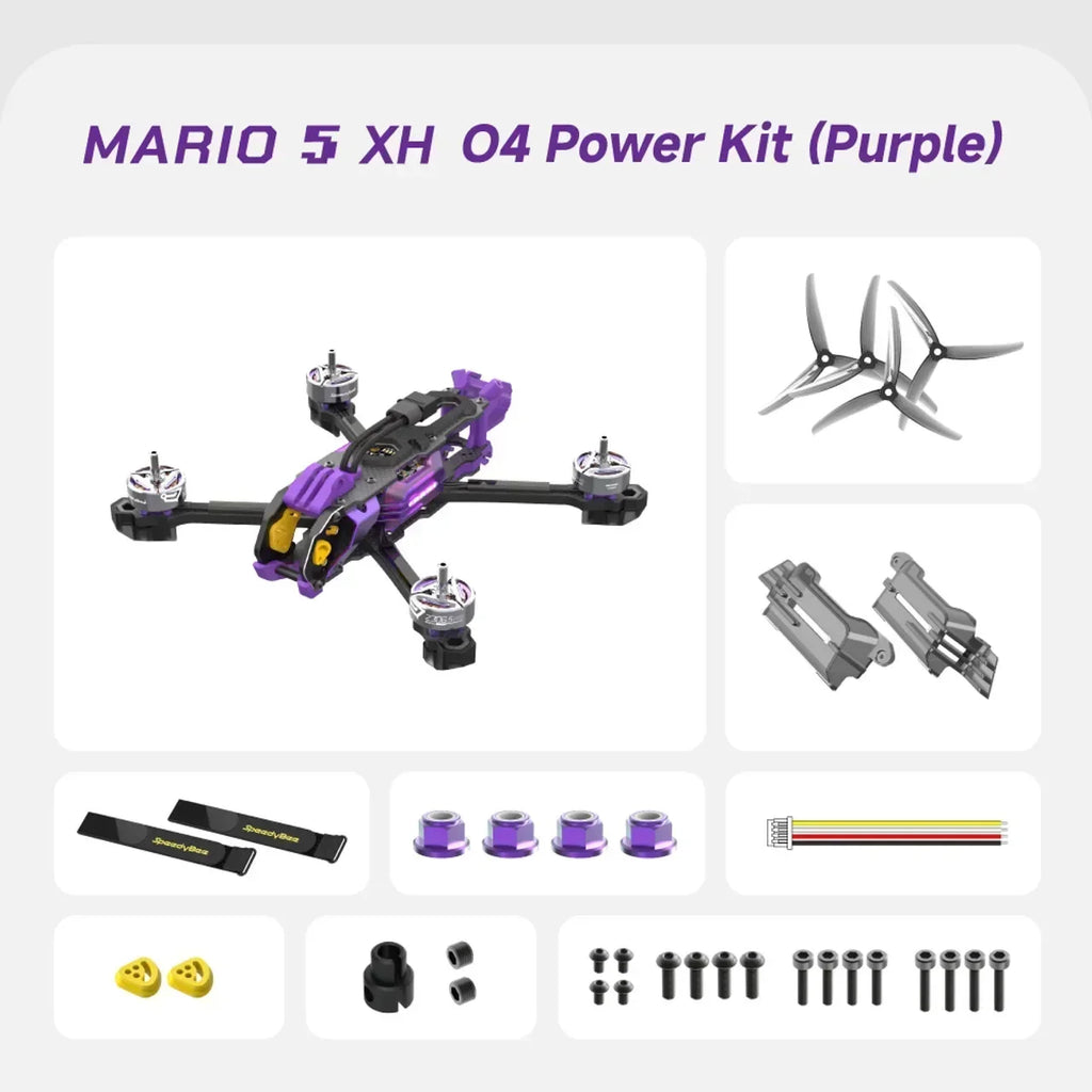 SpeedyBee Mario 5 FPV 5-Inch Drone with 6S-Lipo pro Air Unit DC/XH O4 2306.5 pro 1880KV Motor F405 V4 55A Stack Bee Storm