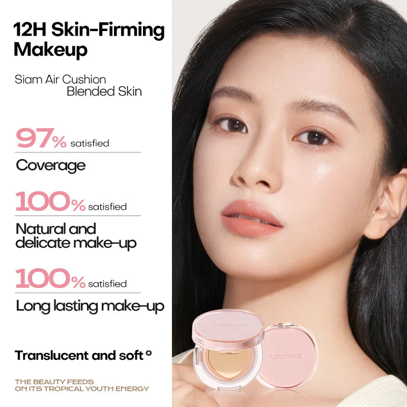 Mistine Foundtion Air Cushion with Natural Dewy Finish Makeup Moisturize Nourish Powdered Cream for Combination Skin 13g 1pc Lootquake LLC