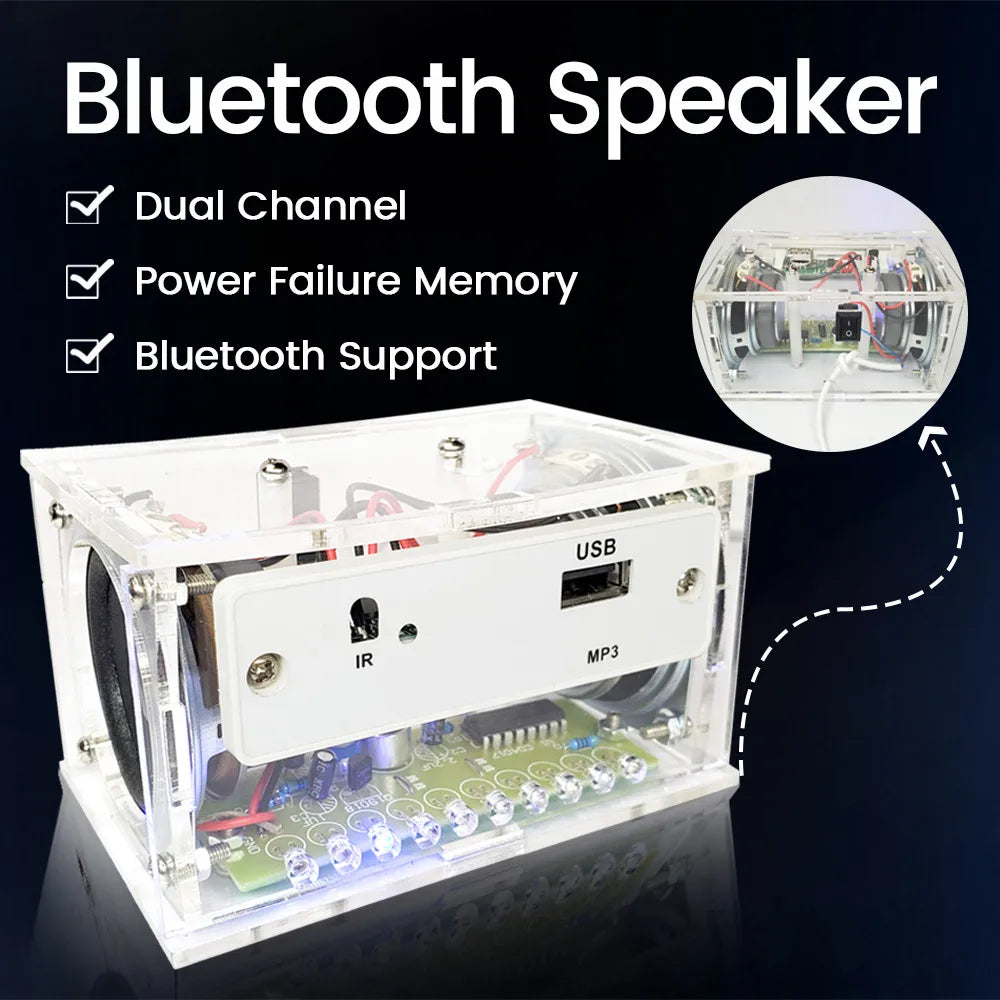 DIY Bluetooth Speaker Kit Electronics DIY Soldering Project Practice Solder Assembly DIY Electronic Kit Component 2*3W Speakers Lootquake LLC