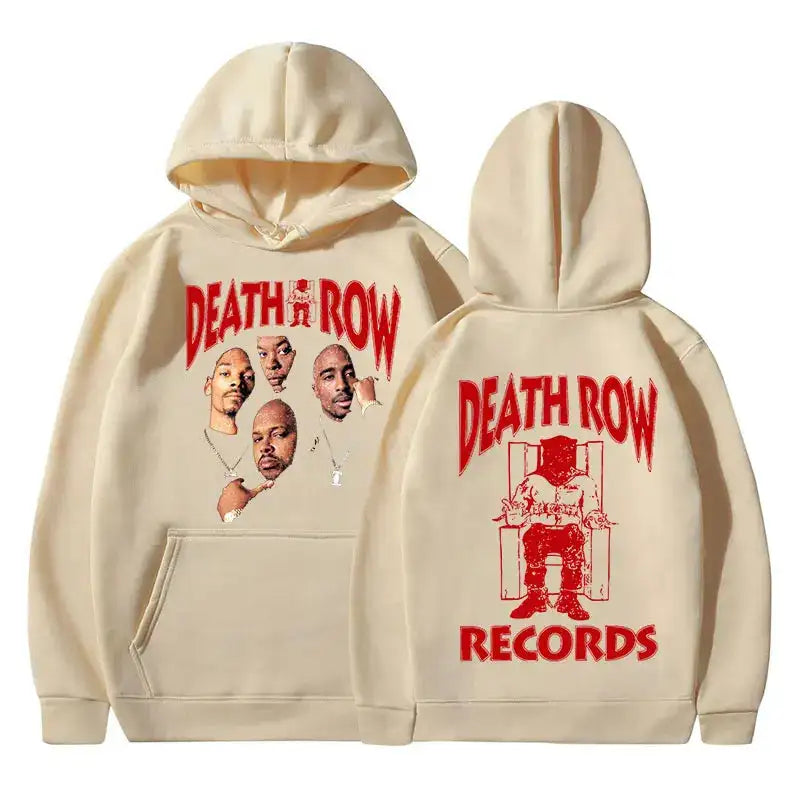 Death Row Records Hoodie Men Women High Quality Aesthetic Hoodies Pullover 90s Vintage Hip Hop Sweatshirts Harajuku Streetwear