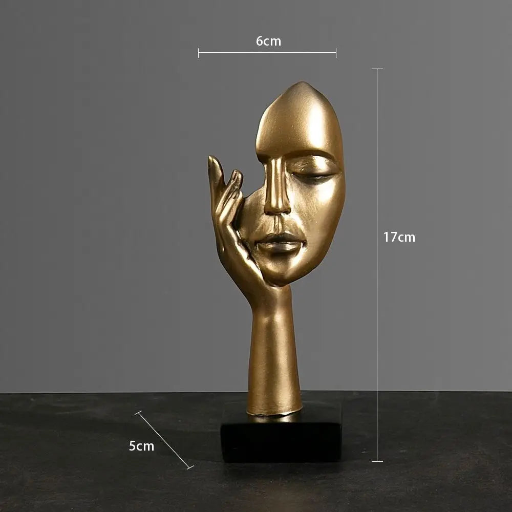 Resin Abstract Statue Desktop Ornaments Sculpture Figurines Face Character Nordic Light Luxury Art Crafts Office Home Decor Lootquake LLC