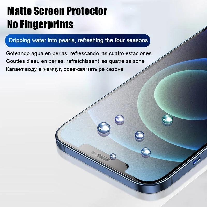 4pcs Matte Film For Iphone 11 12 13 Pro Max Mini Frosted Screen Protectors For Iphone X Xr Xs Max 6 6s 7 8 Plus Se Anti Glare Matte Finish Anti-fingerprint Film Stevvex