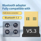 USB Bluetooth 5.3 Adapter Wireless Bluetooth 5.1 Dongle Adapter for PC Laptop Wireless Speaker Audio Receiver USB Transmitter Lootquake LLC