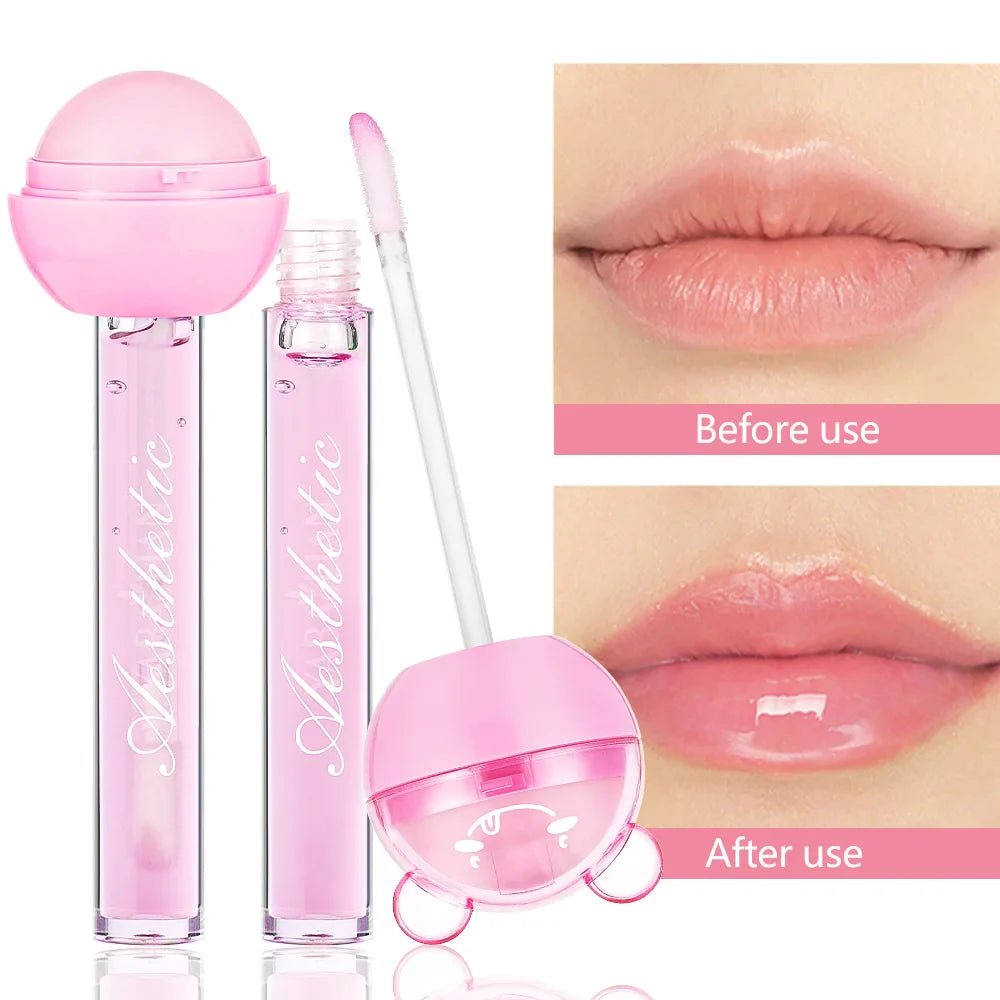 2 In 1 Cute Lollipop Lip Gloss Moisturizing Lip Plumper Lip Balm Lipstick Mineral Oil Lip Nutritious Lips Care Makeup Cosmetics Lootquake LLC