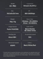 Attack Shark X3Pro Wireless  Gaming Mouse PixArt PAW3395 26000dpi Bluetooth Optical Mouse Tri-Mode Connection Macro Gaming Mouse Lootquake LLC