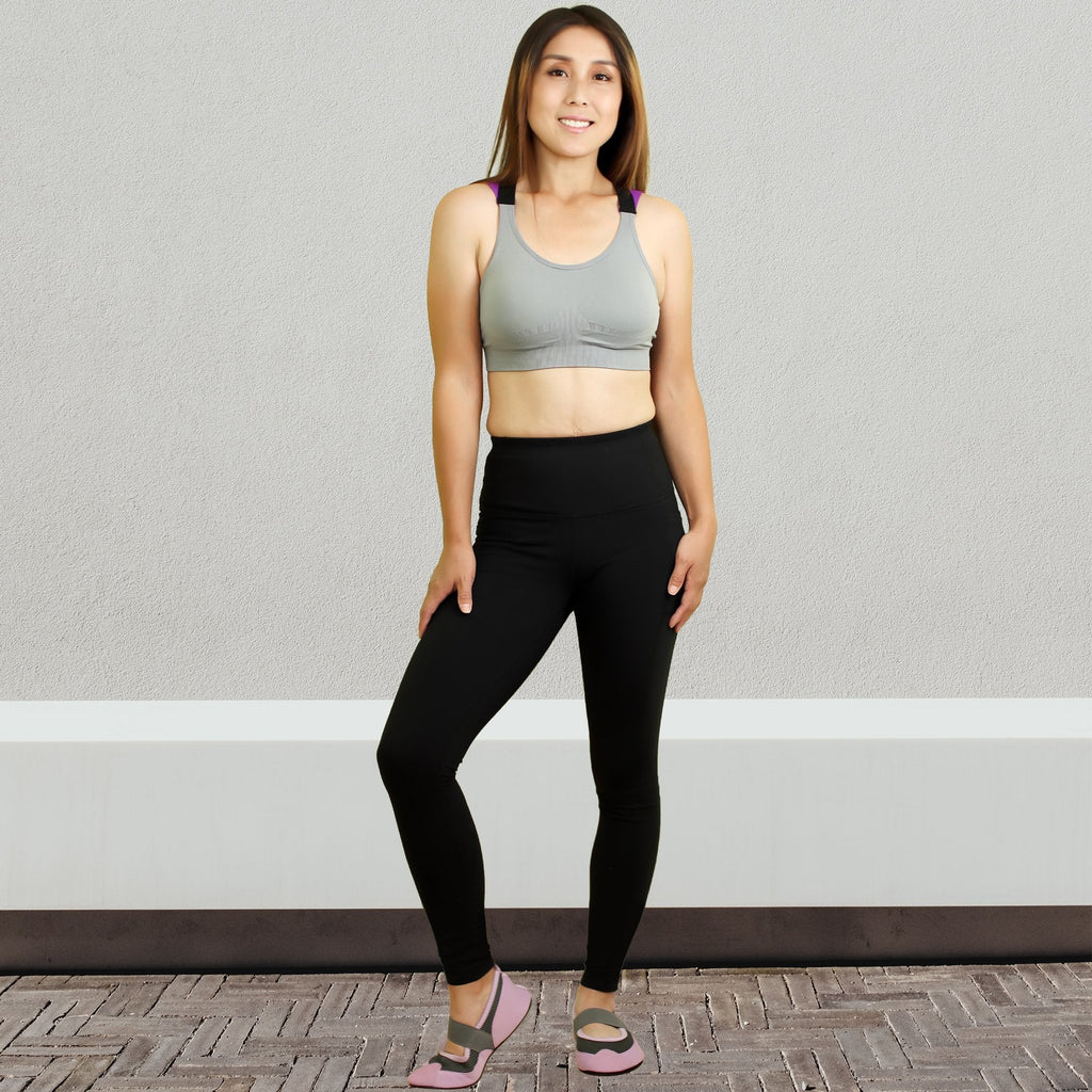 SOBEYO Sports Bra Padded Elastic Straps Cross Back Gray - SJB-DIAMOND ELITES