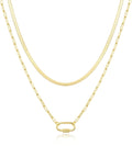 Jewlpire Dainty Gold Necklace for Women 14k Plated Gold Layered Necklaces for Women Trendy Herringbone Chain Paperclip Chain Necklaces for Women Stackable Necklaces for Women Lootquake LLC