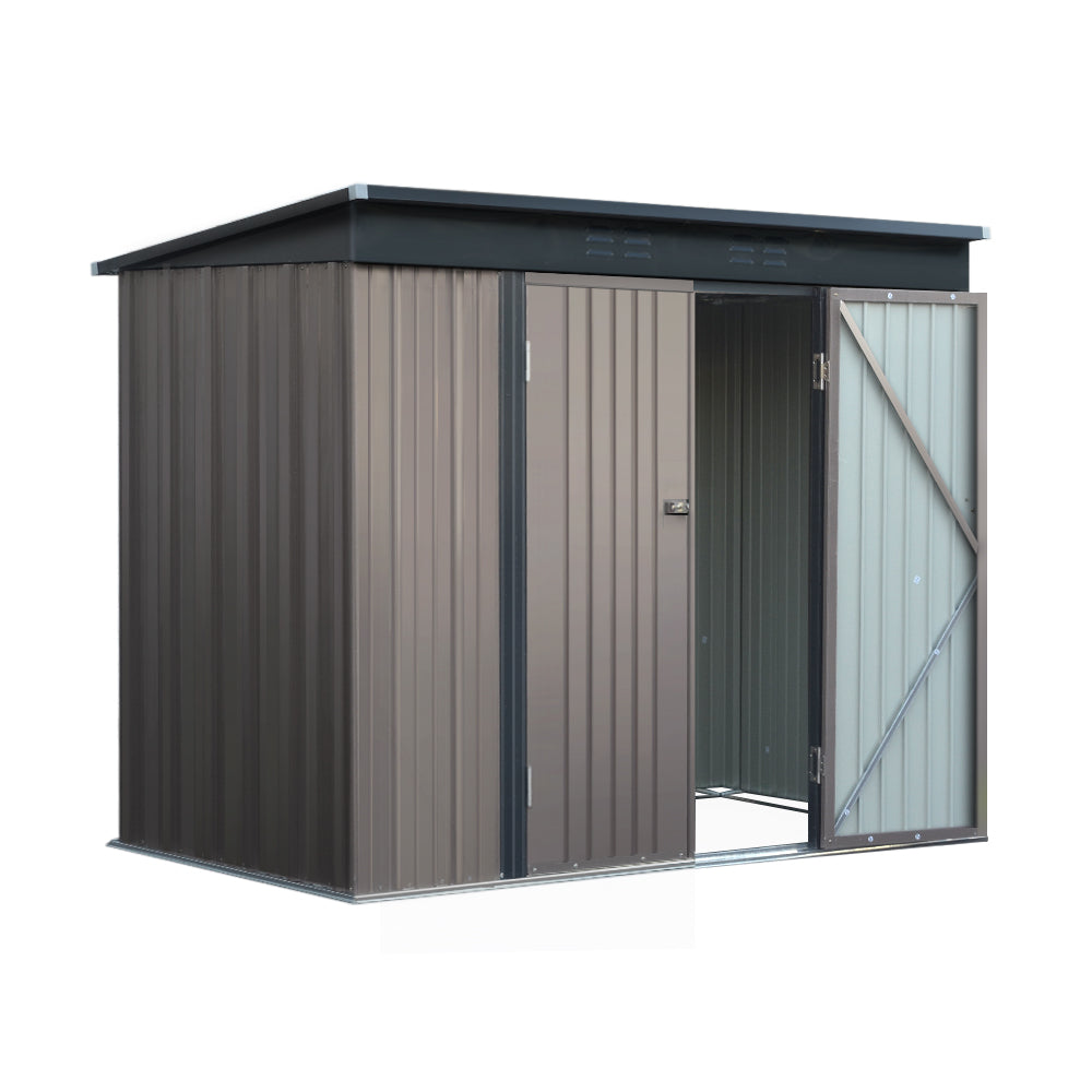 NNEDSZ Garden Shed 2.31x1.31M Sheds Outdoor Storage Tool Metal Workshop Shelter Double Door Lootquake LLC