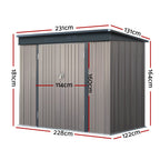 NNEDSZ Garden Shed 2.31x1.31M Sheds Outdoor Storage Tool Metal Workshop Shelter Double Door Lootquake LLC