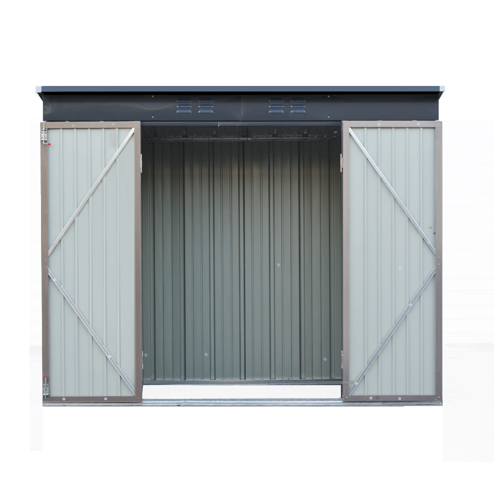 NNEDSZ Garden Shed 2.31x1.31M Sheds Outdoor Storage Tool Metal Workshop Shelter Double Door Lootquake LLC