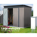 NNEDSZ Garden Shed 2.31x1.31M Sheds Outdoor Storage Tool Metal Workshop Shelter Double Door Lootquake LLC