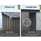 NNEDSZ Garden Shed 2.31x1.31M Sheds Outdoor Storage Tool Metal Workshop Shelter Double Door Lootquake LLC