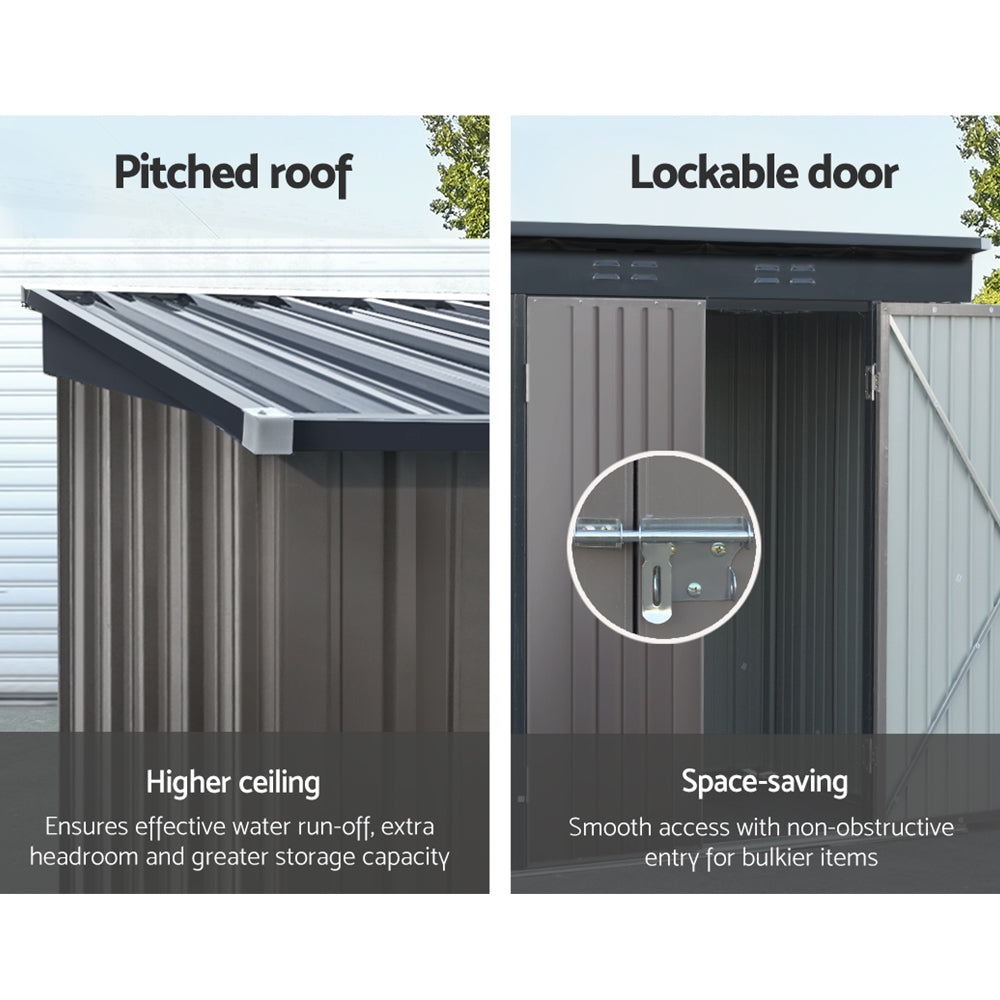 NNEDSZ Garden Shed 2.31x1.31M Sheds Outdoor Storage Tool Metal Workshop Shelter Double Door Lootquake LLC