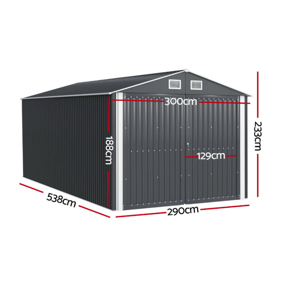 NNEDSZ Giantz Garden Shed Sheds Outdoor Storage 3x5.38M Tool Workshop House Shelter Lootquake LLC